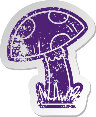 Bir insan tarafından çizilmiş kurbağa dışkısının eski bir karikatür çıkartması.