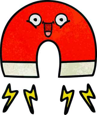 Bir insan tarafından çizilmiş mıknatısın grunge desen karikatürü