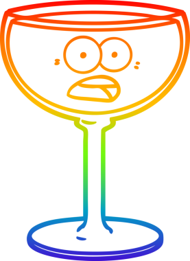 gökkuşağı gradyan çizgisi bir insan tarafından çizilmiş bir şarap kadehinin çizimi