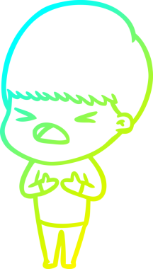 Bir insan tarafından çizilen bir çizgi filmin soğuk gradyan çizimi.