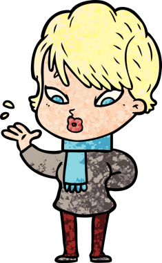 Bir insan tarafından çizilmiş karikatür kadın.