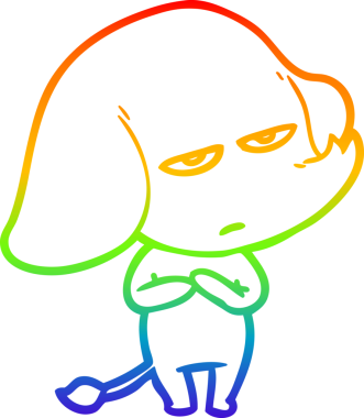 gökkuşağı gradyan çizimi bir insan tarafından çizilmiş bir karikatür fili