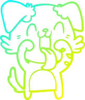 Bir insan tarafından çizilmiş soluyan bir köpeğin soğuk eğimli çizgisi.