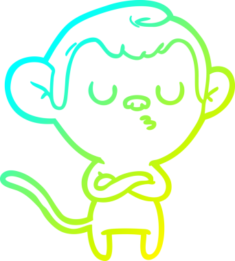 Bir insan tarafından çizilmiş, sinir bozucu bir maymunun soğuk çizgi çizimi.