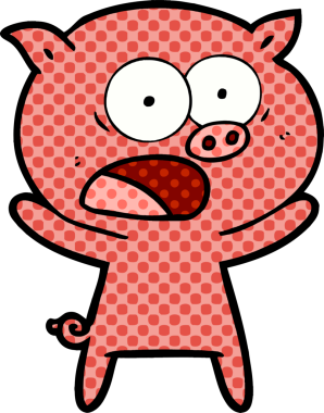 Bir insan tarafından çizilmiş domuz bağırması.