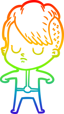 gökkuşağı gradyan çizimi bir insan tarafından çizilmiş bir karikatür kadın