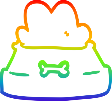 Gökkuşağı gradyan çizgisi bir insan tarafından çizilmiş evcil hayvan kasesinin çizimi