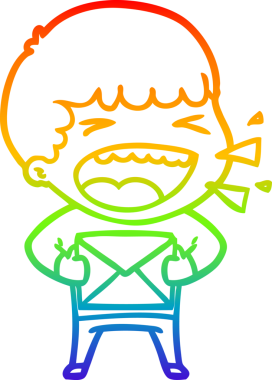 Gökkuşağının gradyan çizimi bir insan tarafından çizilmiş gülen bir adamın çizimi.