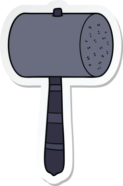 Bir insan tarafından çizilmiş bir karikatür çekicin çıkartması.