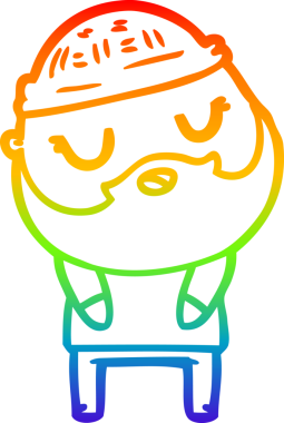 Bir insan tarafından çizilmiş sakallı bir karikatür çizimi.