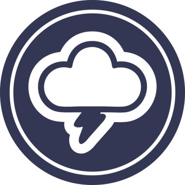 Bir insan tarafından çizilmiş fırtına bulutu dairesel simgesi