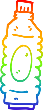 Bir insan tarafından çizilmiş karikatür su şişesinin gradyan çizimi.