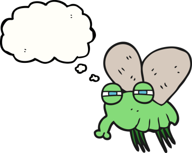 Bir insan tarafından çizilmiş serbest çizim balon karikatür sineği