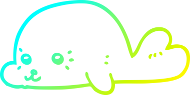 Bir insan tarafından çizilmiş karikatür bebek fok çizimi.