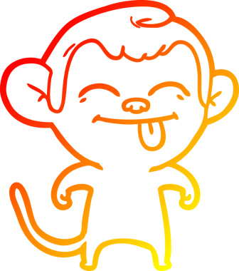 Bir insan tarafından çizilmiş komik çizgi maymun çizimi.