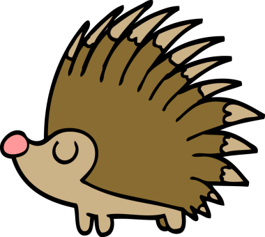 Bir insan tarafından çizilmiş çivili kirpi.