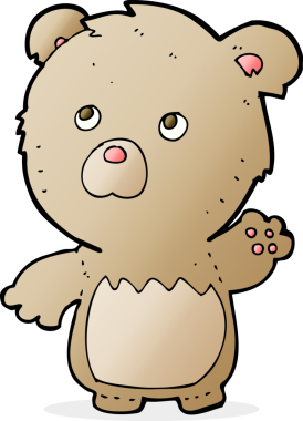 Bir insan tarafından çizilmiş oyuncak ayı.