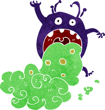 Bir insan tarafından çizilmiş iğrenç bir canavar.