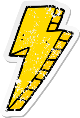 Bir insan tarafından çizilmiş karikatür yıldırımının sıkıntılı çıkartması.