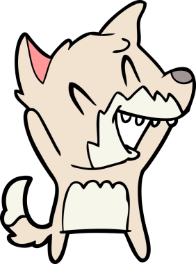 Bir insan tarafından çizilmiş gülen tilki çizgi filmi.