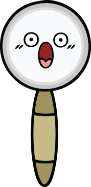 Bir insan tarafından çizilmiş bir büyüteç karikatürü.