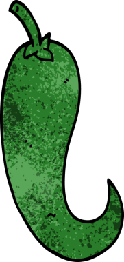 Bir insan tarafından çizilmiş kırmızı biber karalaması.