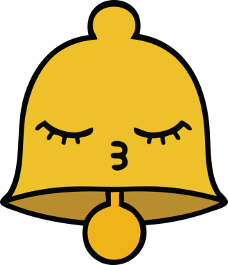 Bir insan tarafından çizilmiş sevimli bir çan karikatürü.