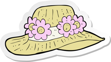 Bir insan tarafından çizilmiş bir karikatür yaz şapkasının çıkartması.