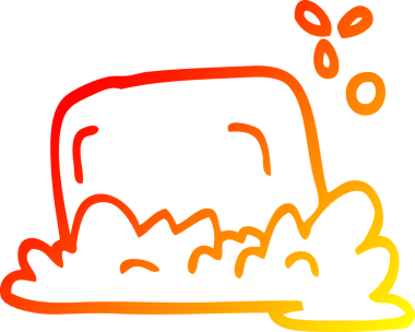 Bir insan tarafından çizilmiş bir sabun kalıbının sıcak çizgi çizimi