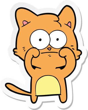 Bir insan tarafından çizilmiş karikatür asabi kedinin çıkartması.