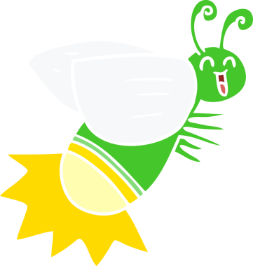 bir insan tarafından çizilmiş düz renk çizgi film böceği