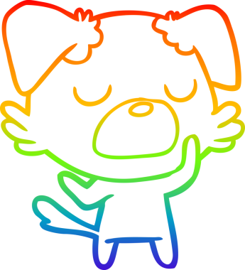 gökkuşağı gradyan çizimi bir insan tarafından çizilmiş bir çizgi köpek