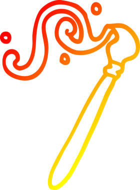 Bir insan tarafından çizilmiş karikatür fırçasının sıcak gradyan çizimi