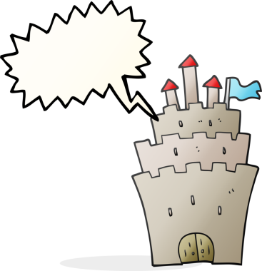 Bir insan tarafından çizilmiş serbest konuşma balonu karikatürü şatosu