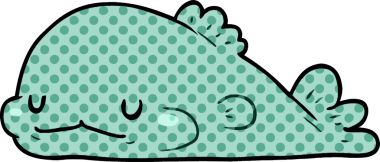 Bir insan tarafından çizilmiş şirin karikatür balığı.