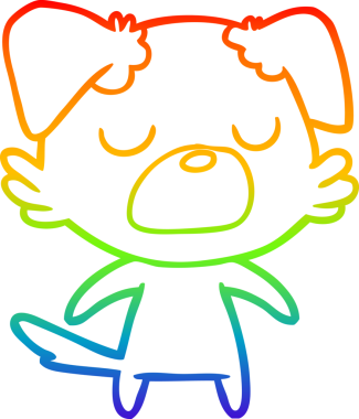 gökkuşağı gradyan çizimi bir insan tarafından çizilmiş bir çizgi köpek