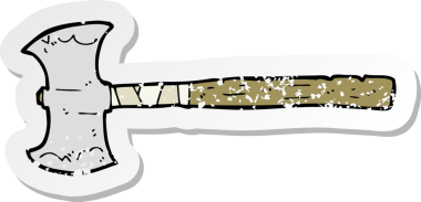 Bir insan tarafından çizilmiş çift taraflı baltanın gerilimli çıkartması.