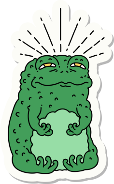 Bir insan tarafından çizilmiş dövme stili karakteri çıkartması.