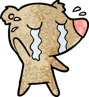 Bir insan tarafından çizilmiş ağlayan ayı.