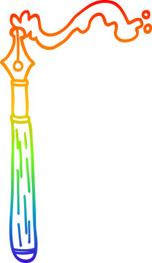 gökkuşağı gradyan çizgi çizimi bir insan tarafından çizilmiş bir dolmakalem