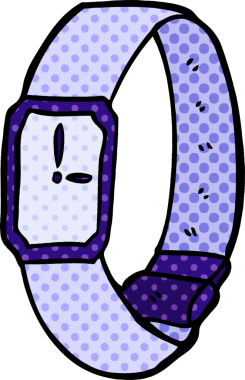 Bir insan tarafından çizilmiş karikatür kol saati