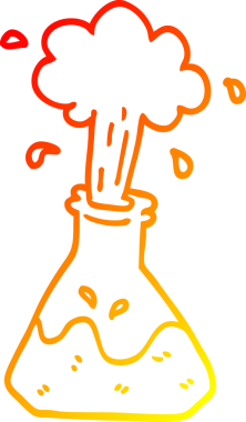 Bir insan tarafından çizilmiş bir karikatür bilim deneyinin sıcak çizgi çizimi