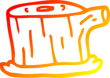 Bir insan tarafından çizilmiş bir ağaç kütüğünün sıcak gradyan çizimi