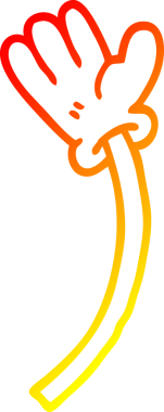 Bir insan tarafından çizilen çizgi film el hareketinin sıcak gradyan çizimi