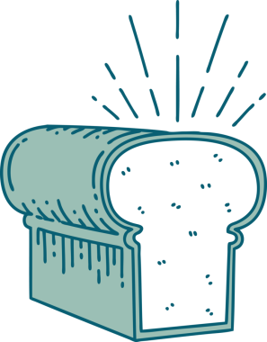 Bir insan tarafından çizilmiş geleneksel bir somun ekmek dövmesi.