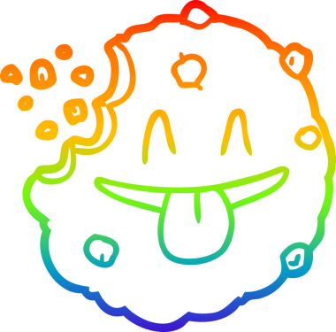 gökkuşağı gradyan çizgi çizimi bir insan tarafından çizilmiş bir karikatür kurabiye