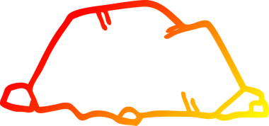 Bir insan tarafından çizilmiş bir karikatür kayasının sıcak eğimli çizimi