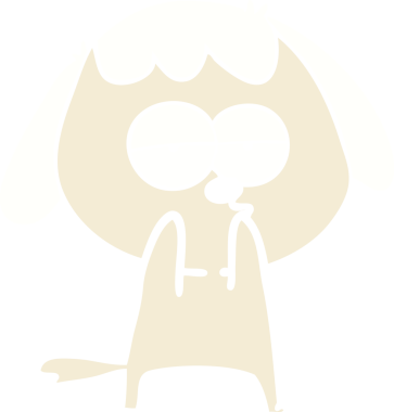 Bir insan tarafından çizilmiş düz renkli çizgi film.