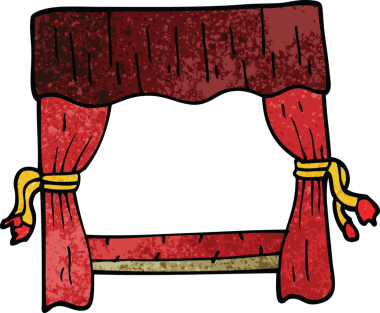 Bir insan tarafından çizilmiş karalama sahnesi perdeleri.