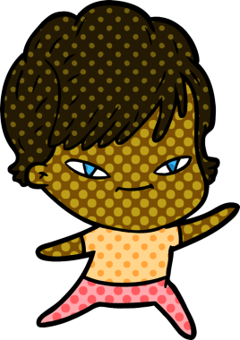 Bir insan tarafından çizilmiş mutlu bir kadın.